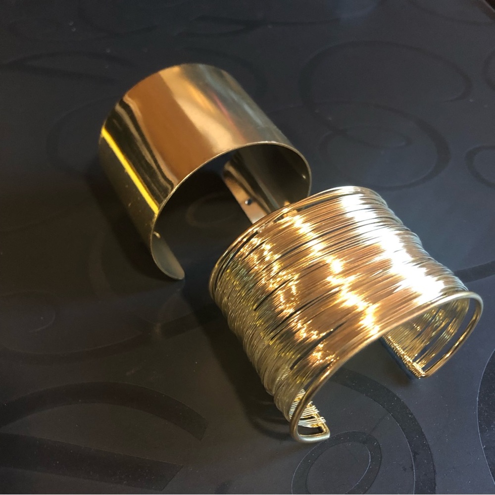 New Two Gold Cuffs Fashion Jewelry